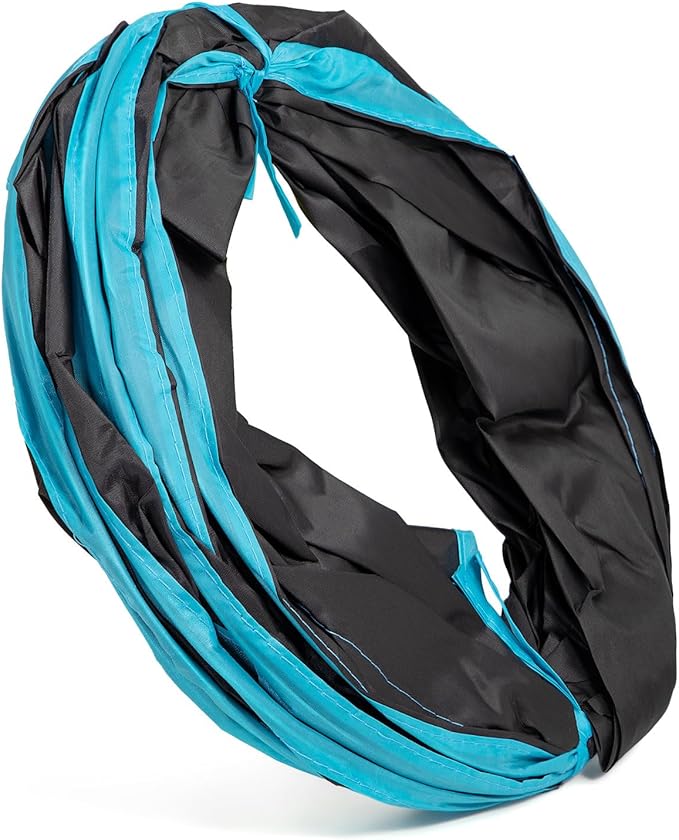 Cat Tunnel, S-Shape Cats Cave with, InteractiveCat Toys, Cat Tunnels for Indoor Cats, Foldable Cat Tubes and Tunnels for Cats Kittens, Puppies, Kitten, Rabbit, Guinea Pigs (Blue & Black)
