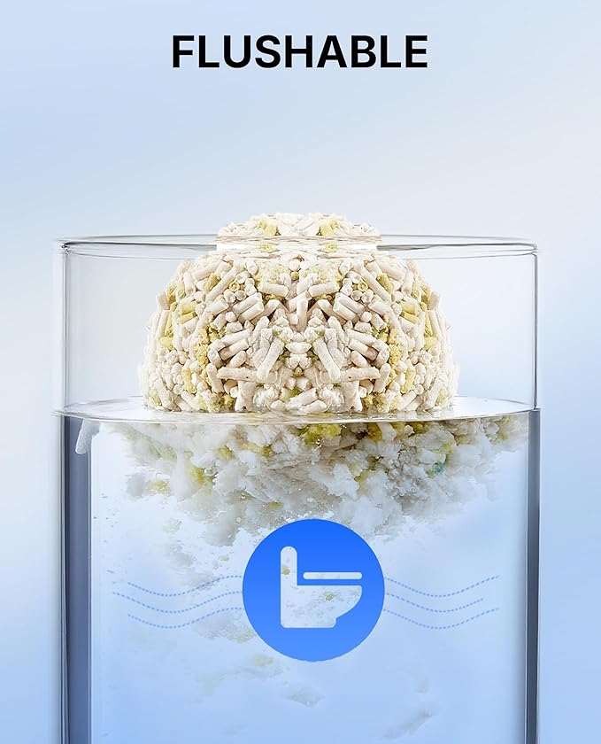 PETKIT 2025 New Urine Monitor Litter, pH Detection Tofu Litter, Superior Clumping 100% Natural Ingredients Plant Cat Litter, Dust-Free and Odor Control, Non-Sticky, Easy Scooping (5.2lb×6bags)