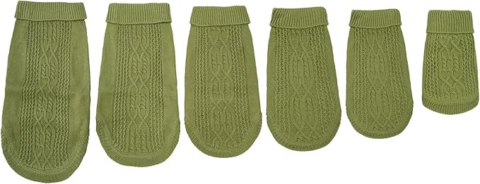 Stretchy Cat Sweater - 17 Colors & 6 Sizes | Snug Winter-Ready Knit for Boy/Girl Cats & Kittens(Olive Green, X-Large)