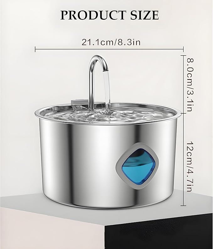 Pawdrate Dog Water Fountain,Automatic Cat Dog Water Dispenser with Quiet Pump,Large Capacity of 3.2L,3 Drinking Modes,Cordless Design,Ultra-Durable for Small to Large Pets (8+4, 3.2L)