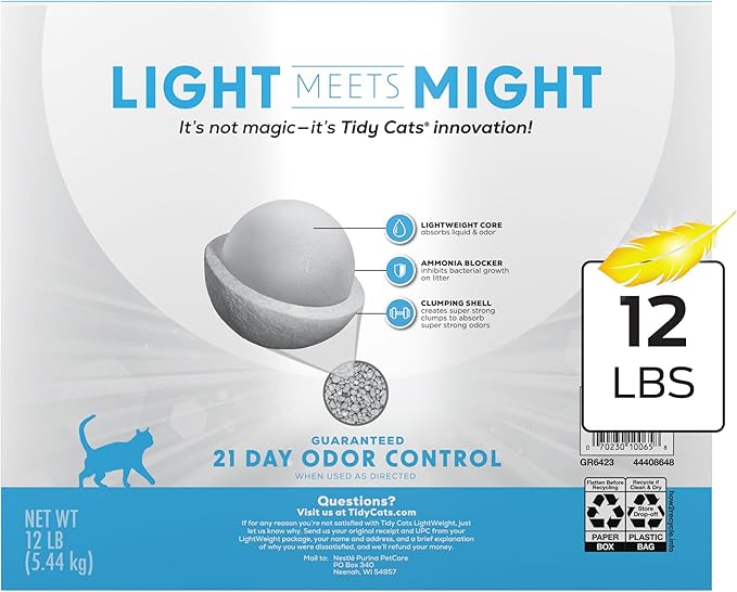 Purina Tidy Cats Lightweight with Glade Clear Springs Multi-Cat, Clumping, Low Dust, Scented Cat Litter - 12 lb. Box
