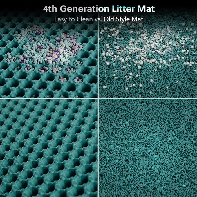 WePet Cat Litter Mat, Kitty Litter Trapping Mat, Honeycomb Double Layer Mats, No Phthalate, Urine Waterproof, Easy Clean, Scatter Control, Catcher Litter Tray Box Rug Carpet 45x33 Inch