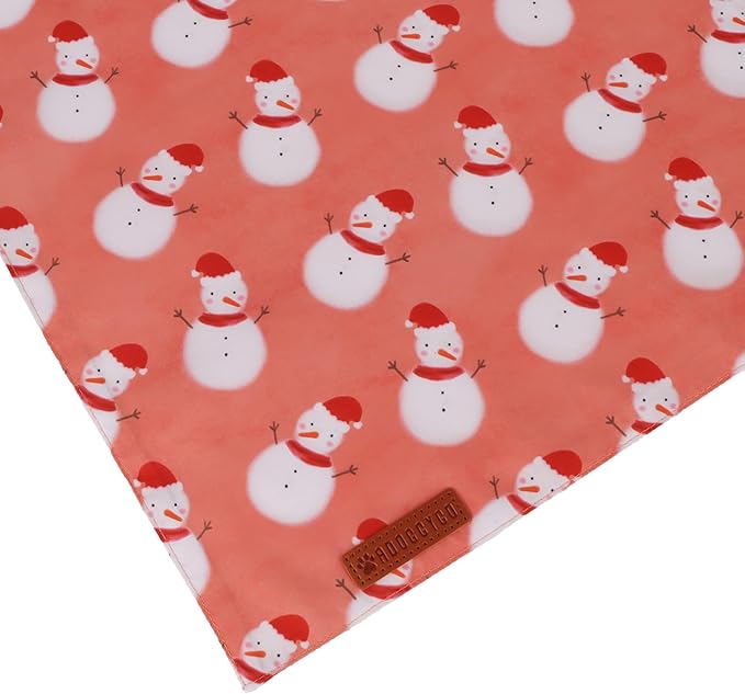 ADOGGYGO Dog Bandana Christmas Pet Scarf Bib Kerchief, Premium Durable Fabric, Red Green Santa Snowman Christmas Bandanas for Small Dogs (Small)