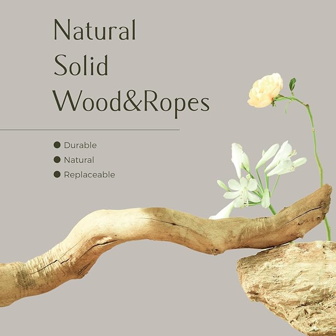 PAWZ Road Cat Tree for Indoor Cats Large Adults, 59 Inches Modern Cat Tower with Large Basket and Hammock, Natural Solid Wood, Luxury Condo & Dual Perches, Modern Cat Furniture for Big Cats, White