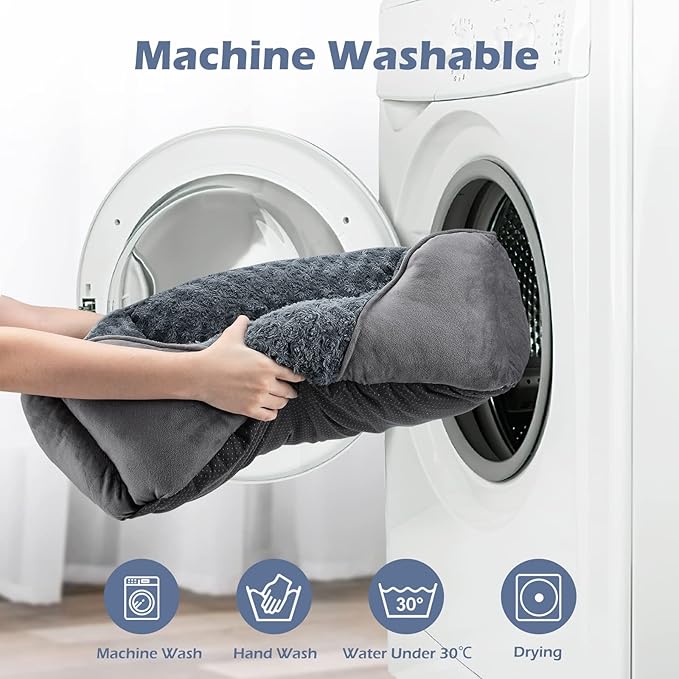 INVENHO Large Dog Bed for Large Medium Small Dogs, Rectangle Washable Orthopedic Dog Bed, Soft Calming Sleeping Puppy Bed Durable Pet Cuddler with Anti-Slip Bottom L(30"x24"x9")