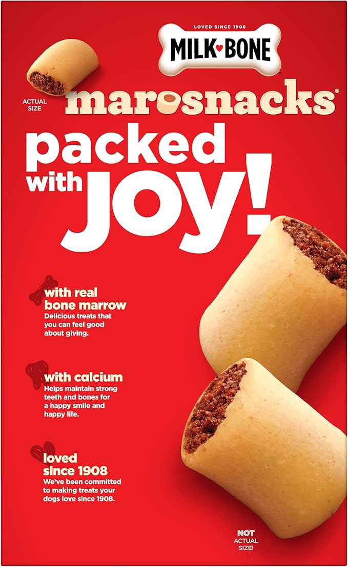 Milk-Bone MaroSnacks Dog Treats, Beef, 15 Ounce (Pack of 6) with Real Bone Marrow and Calcium