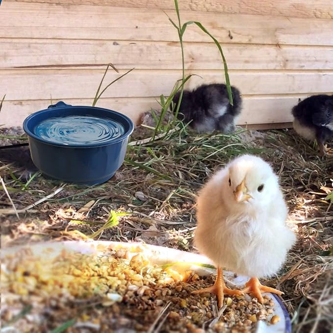 NAMSAN Small Heat Pet Bowl for Cats Rabbits Indoor, 0.6L Heated Water Bowl, Water & Food Thermal-Bowl for Dog Cage, Hanging Kennel Dish, USB Cable, Self-Assembly