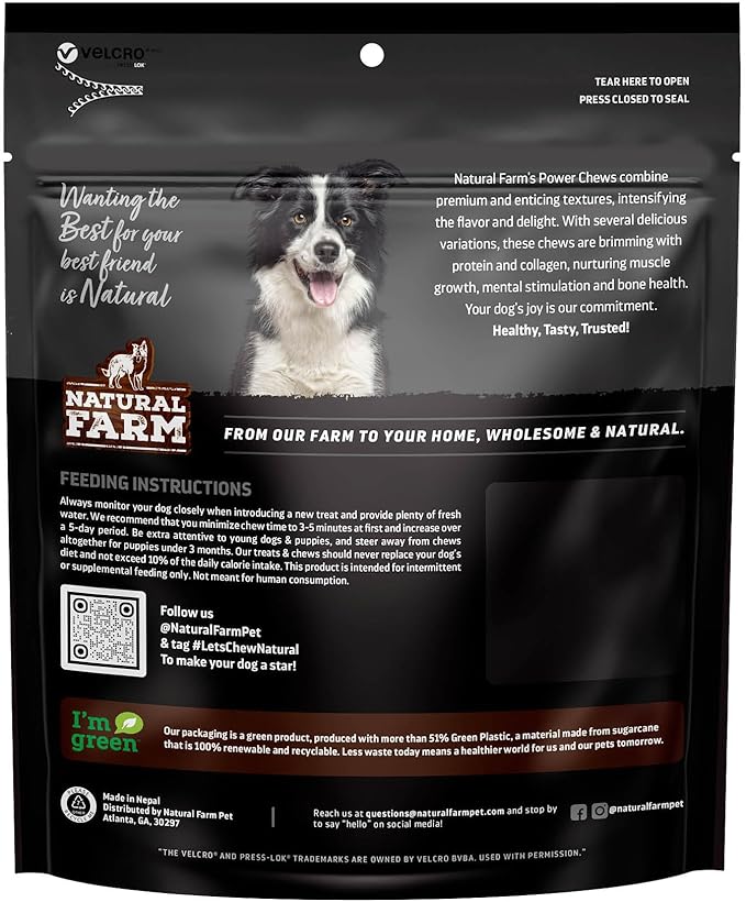 Natural Farm Braided Power Bully Sticks Dog Chews (6”, 10-Pack), 2-in-1 Power Chews: Premium Beef Cheek Wrapped in Beef Pizzle, Braided Together for a Very Long Lasting Chew, Great for Medium Dogs