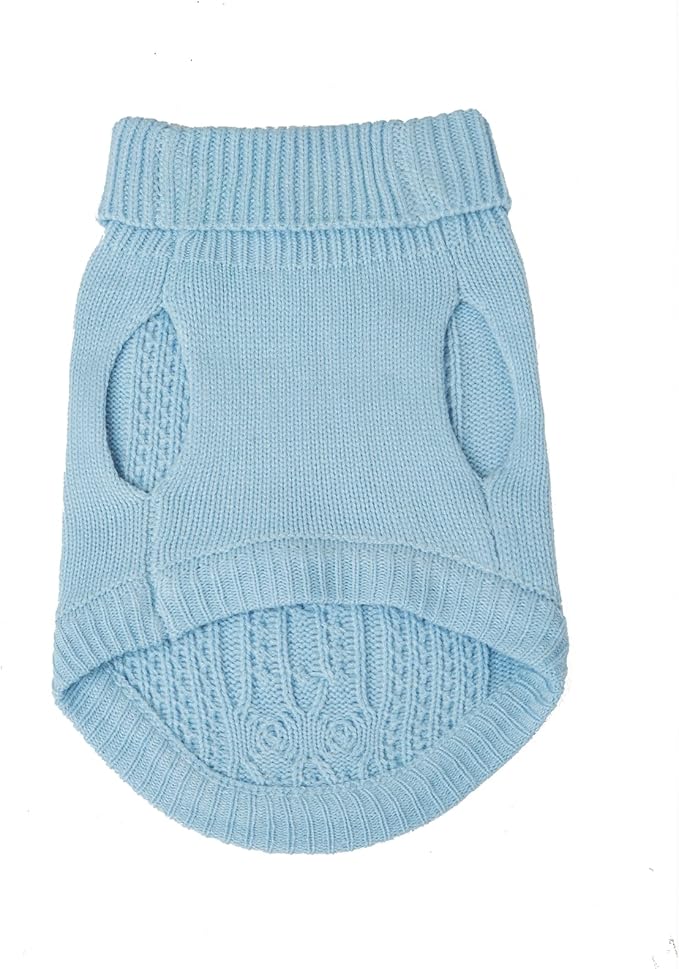 Stretchy Cat Sweater - 17 Colors & 6 Sizes | Snug Winter-Ready Knit for Boy/Girl Cats & Kittens(Blue, Small)