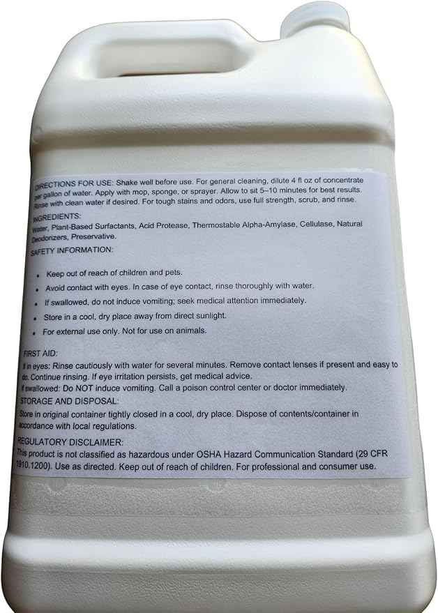 Nature's Way Soil" Pet-Safe Kennel Cleaner & Deodorizer – Bio-Enzymatic, Non-Toxic, Odor Eliminator for Dog Kennels, Cages, Floors & Bedding – Professional Strength, Eco-Friendly, 1 Gallon