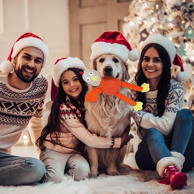 Squeaky Large Dog Toys with Crinkle Paper, Interactive Puppy Toys, Tough Dog Pull Toy, Tug of War Dog Chew Toys for Small, Medium, Large Dogs