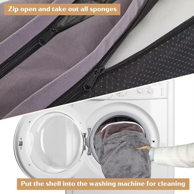 Comfort Expression Orthopedic Dog Bed for Large Dogs 36x27 Inch, Waterproof Supportive Egg Crate Foam Large Pet Bed with Removable Bolsters, Dog Couch with Washable Cover & Non-Slip Bottom, Purple