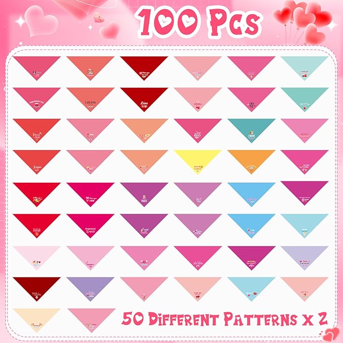 100 Pcs Dog Bandana Bulk with Sayings Pet Triangle Scarf Bibs Washable Puppy Kerchief Adjustable Grooming Supplies for Small Medium Large Dog Cat Mother's Day Wedding Accessories