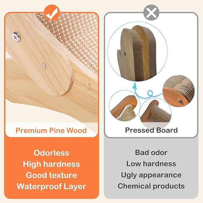 Cat Scratcher Bed Natural Sisal Cat Scratch Chair Hammock 27.5 Inch Extra Large Scratching Post Lounger Pad with Large Sisal Toy Ball for Indoor Cats