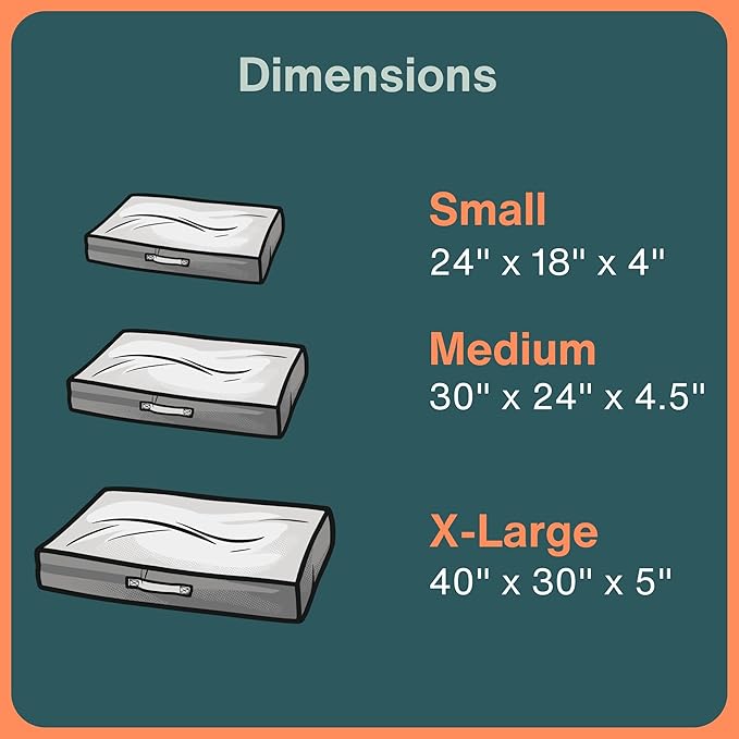 Rawry Orthopedic Dog Bed | Memory Foam Dog Bed with Handle | Water-Resistant, Machine Washable Cover | Floor Cushion for Cats, Dogs & People - Tan/Brown (X-Large - 40" x 30")