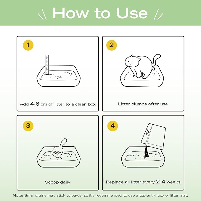 Natural Cat Litter Green Tea Scent, Plant-Based, Strong Clumping Litter, Odor Control, Easy Scooping, Clumps Lift Cleanly, Low Dust, 5.5 LB x 3 Bags