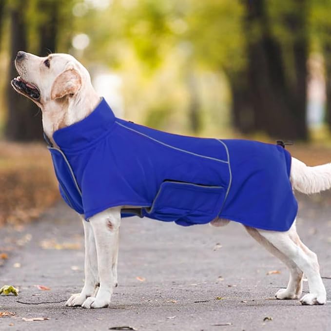 MIGOHI Dog Waterproof Jacket,Medium Dog Coat,Warm Dog Fleece Jacket for Hiking Camping,Fleece Vest for Dogs,Schnauzer,Jack Russell Terrier,French Bulldog,Winter Jackets for Medium Boys Girls,M,Blue