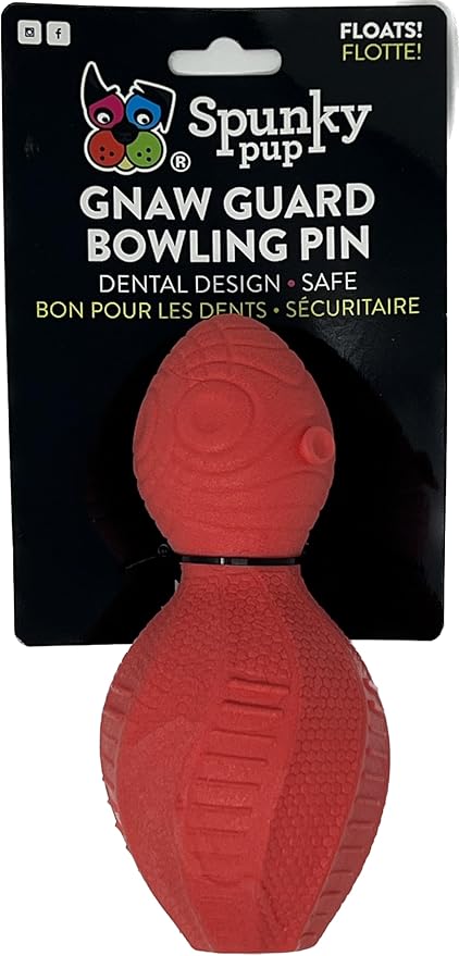 Spunky pup Gnaw Guard Toy, Bowling Pin 1-Pack (Colors May Vary)