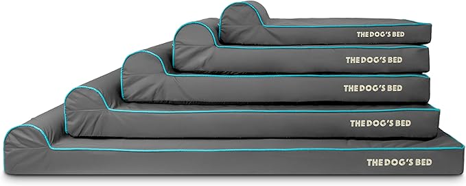 The Dog’s Bed Orthopedic Headrest Dog Bed Med Grey/Blue, Memory Foam, Pain Relief: Arthritis, Hip & Elbow Dysplasia, Post Surgery, Lameness, Waterproof Washable Cover