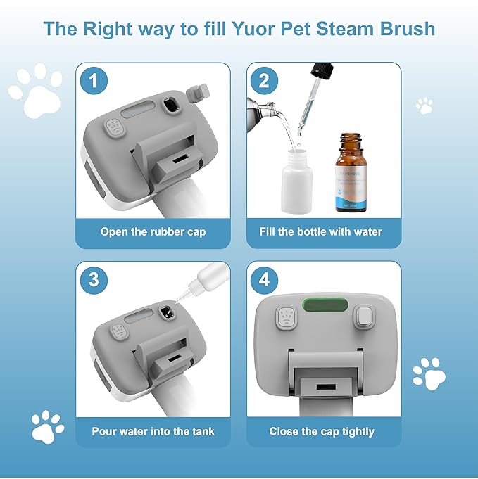 3 in 1 Pet Steam Brush for Dogs & Cats – Self Cleaning, Hair Removal Comb Steam for Shedding & Grooming for Long & Short Haired Pets,Includes Pet Essence