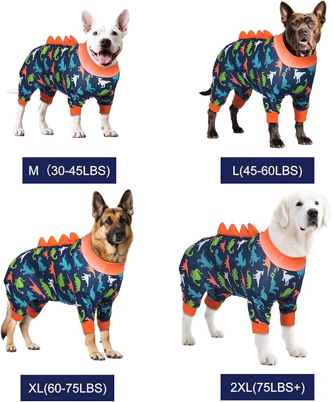 Dog Pajamas Large Size, Big Dog Onesie Clothes, Anti Shedding and Licking, Post Surgery Recovery Pet Pjs, Cotton Soft Material Stretchable Pet Pajamas U-COSP05XL