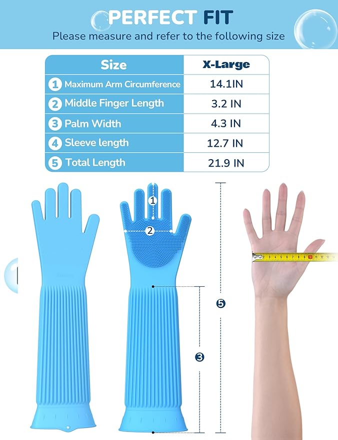 Pecute Pet Grooming Gloves, Heat Resistant Cat Bathing Gloves with High-Density Teeth, Silicone Dog Bathing Gloves with Enhanced Five Finger Design, Bathing and Massaging for Dogs and Cats