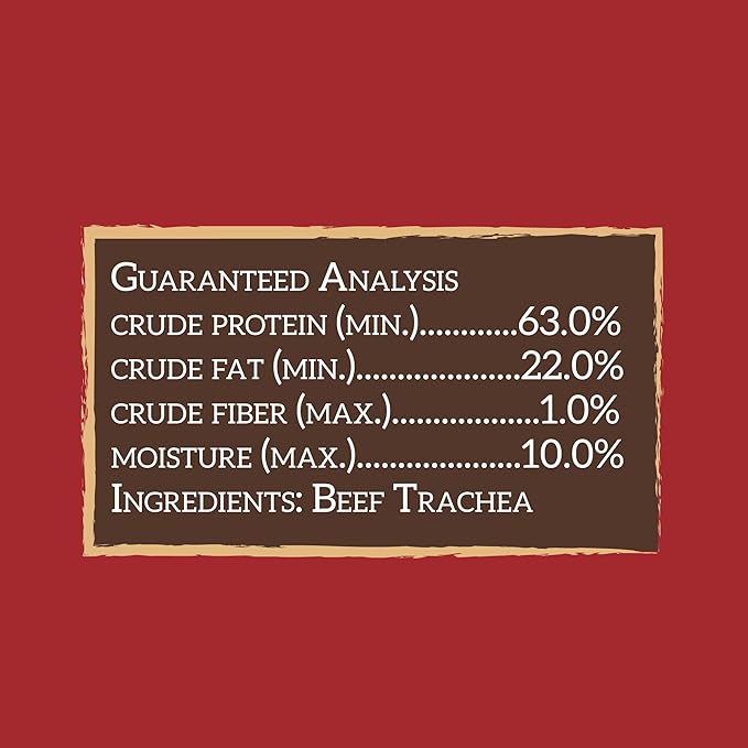 Nature's Logic Beef Trachea Dog Chew Treat - 100% USDA Prime Beef, All Natural Single Ingredient Dog Snack - Promotes Dental Hygiene - High Protein, Carnivore Recreation - Beef Trachea Treat, 1lb