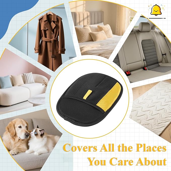 2 Pack Electrostatic Pet Hair Removal Gloves, The Magic Brush Pet Hair Remover Glove for Cats & Dogs, Massage Grooming & Hair Remover, Reusable Hair Removal Tool for Couch, Carpet, Car Seat & Clothing