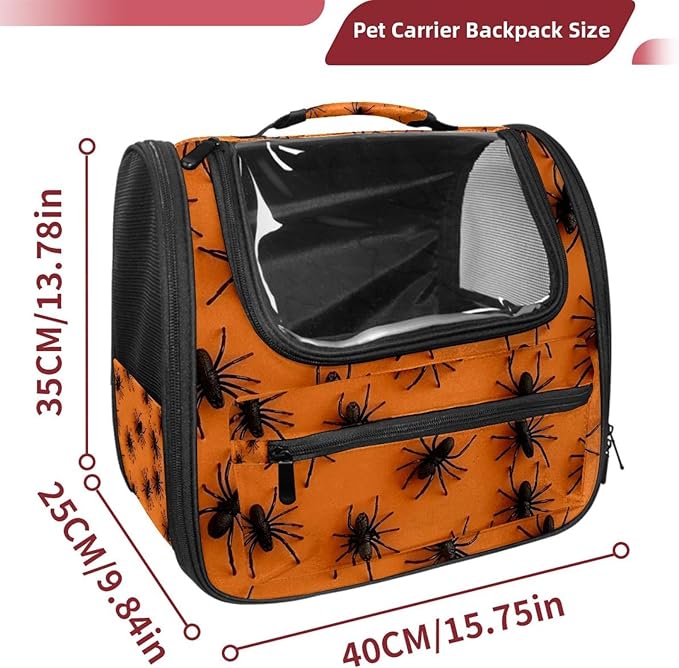 Spiders Pet Cat Backpack Carrier for Kitty Small Dog, Ventilated Pet Carrier Bag for Car, Walking, Hiking, Outdoors