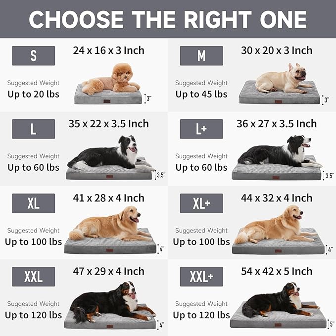 OhGeni Orthopedic Waterproof & Machine Washable Dog Bed for Medium Large Pets, Cat Mat with 25D Egg Crate Foam, Non-Slip Bottom & Removable Cover, 36 Inches(Coffee)