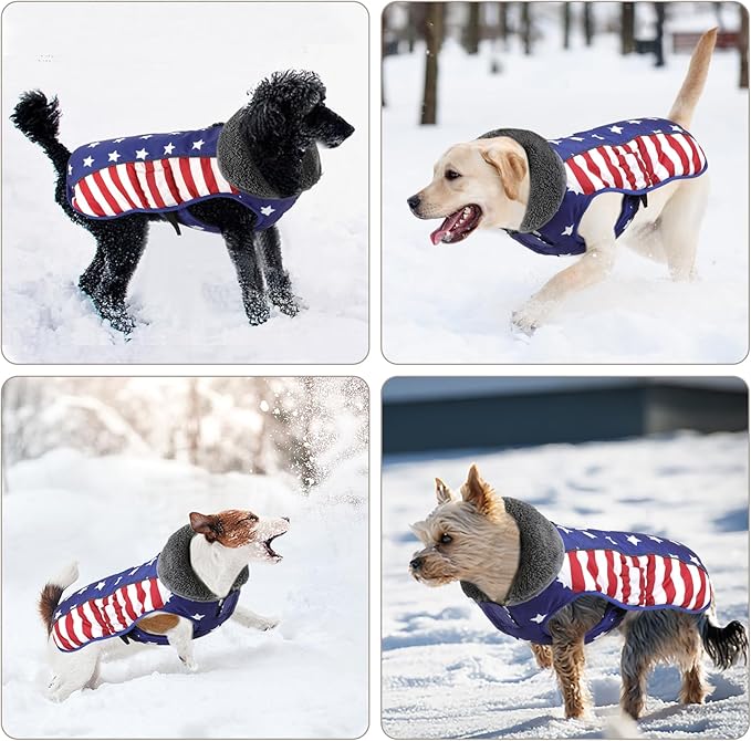 Doglay Dog Coat, Waterproof Dog Jacket Pet Winter Coat for Cold Weather with Thicken Furry Collar, Reflective Puppy Winter Jacket Warm Fleece Lining for Small Medium Large Pets