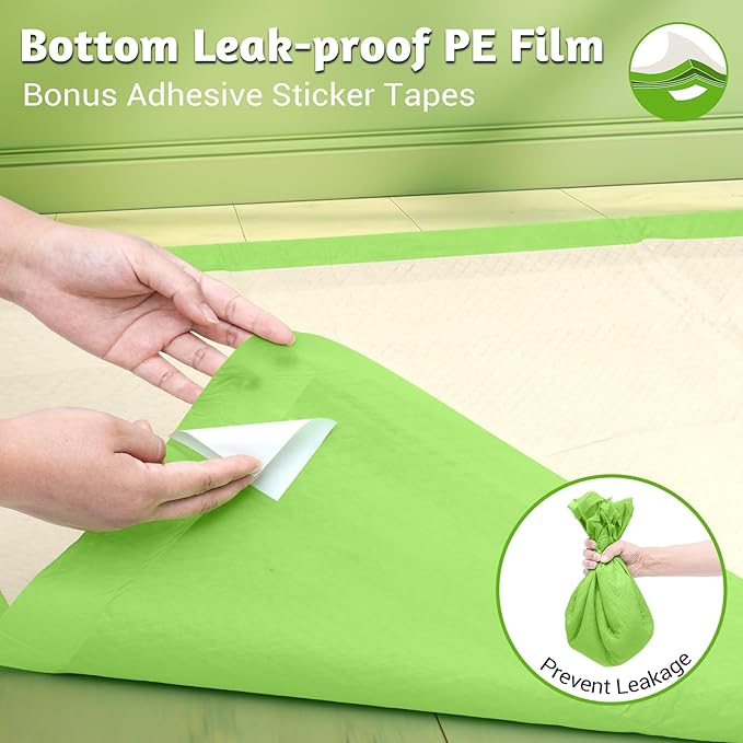 MIZOK Dog Pee Pads 36x36in Dog Pads XXL with Bamboo Odor Eliminating 11 Cups Super Absorbent 6-Layer Leak-Proof Puppy Pads with Adhesive Stickers, Disposable (30 Counts)