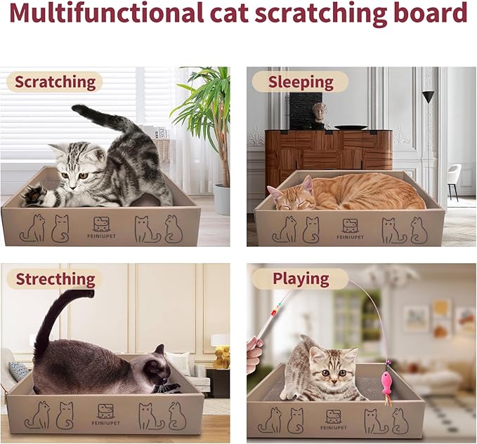 Refill Cat Scratching Board, 2 Packs Cat Scratch Pad, Double-Sided Design Cat Scratching Board for Cats to Playing and Sleeping