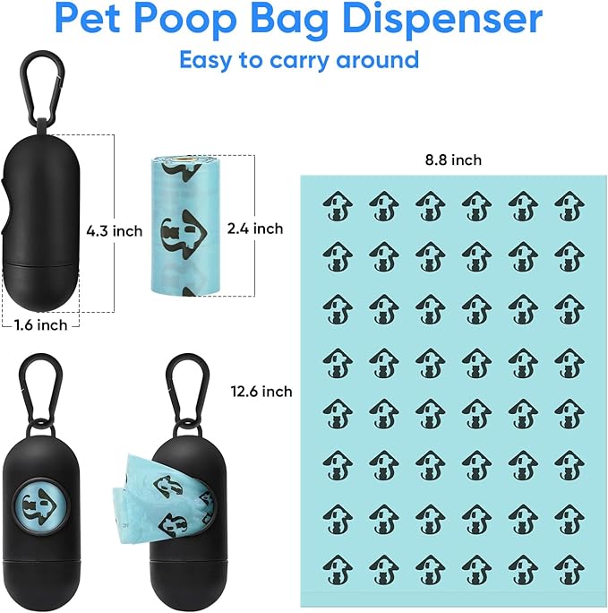 MYPIN Cat Litter Scooper with Holder, Upgraded Cat Litter Shovel with Bags and Waste Can, Cat Scooper with Extra 135 Count Litter Waste Bags, Large Capacity Portable Litter Shovel