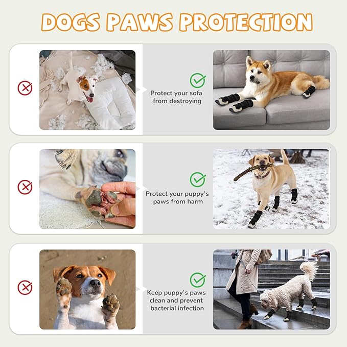 Dog Shoes for Medium Large Size Dogs, Breathable Dog Shoe for Hot Pavement, Dog Booties and Paw Protectors to Prevent Licking, Anti-Slip Dog Boots with Reflective for Summer, Hiking, Snow (Size 6)