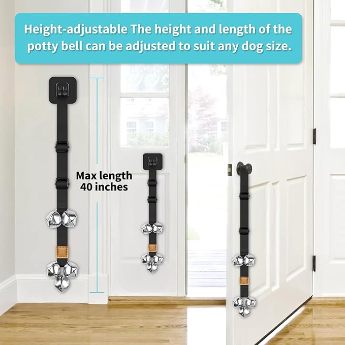 COOYOO Dog Doorbells, Adjustable Potty Training Dog Bells, Upgraded for Training Your Puppy The Easy Way, Premium Quality Housetraining Hanging Bell-5 Extra Large Loud 1.5 DoorBells