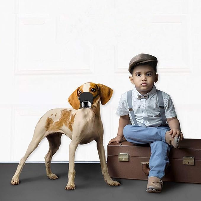 Dog Muzzles Suit - 7PCS Dog Muzzles Adjustable Quick Fit pet Muzzle Prevent from Biting Barking and Chewing for Small Medium Large Dogs,Black