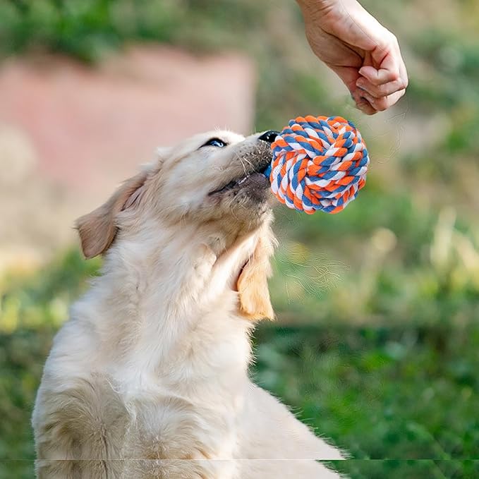 Dog Rope Toys for Aggressive Chewers, Nearly Indestructible Dog Toys Set for Large/Medium Dogs, Heavy Duty Natural Cotton Rope Chew Toy for Teething, Tug Toy 5 Pack