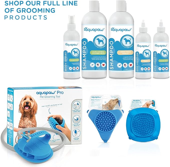 Aquapaw Lick Mat for Dogs with Suction Cups - XL, Blue, 1-Pack - Slow Feeder Lick Pads for Dogs & Grooming Enrichment - Food Mat for Peanut Butter Treats