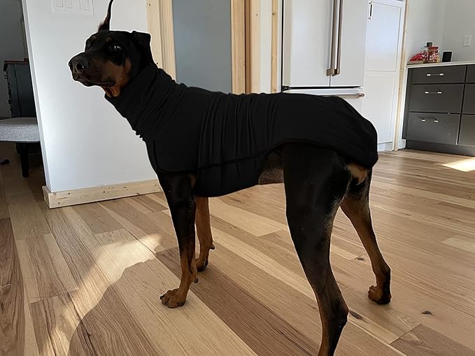 Esobo Fleece Dog Apparel Winter Warm Dog Coat Doggie Turtleneck Cozy Jacket Soft Shirt Vest Stylish Pet Outfits for Small Medium Large Dogs Black