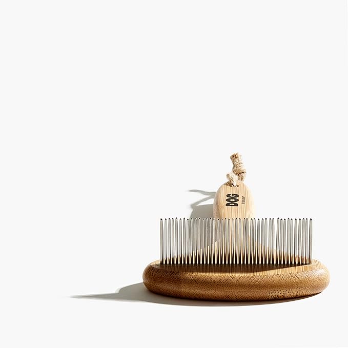 DOG by Dr Lisa - Rake - Brush for Dogs - for Thick-Coats - for Shedding and Grooming - Made from Sustainable Bamboo - Vet-Created - One Size