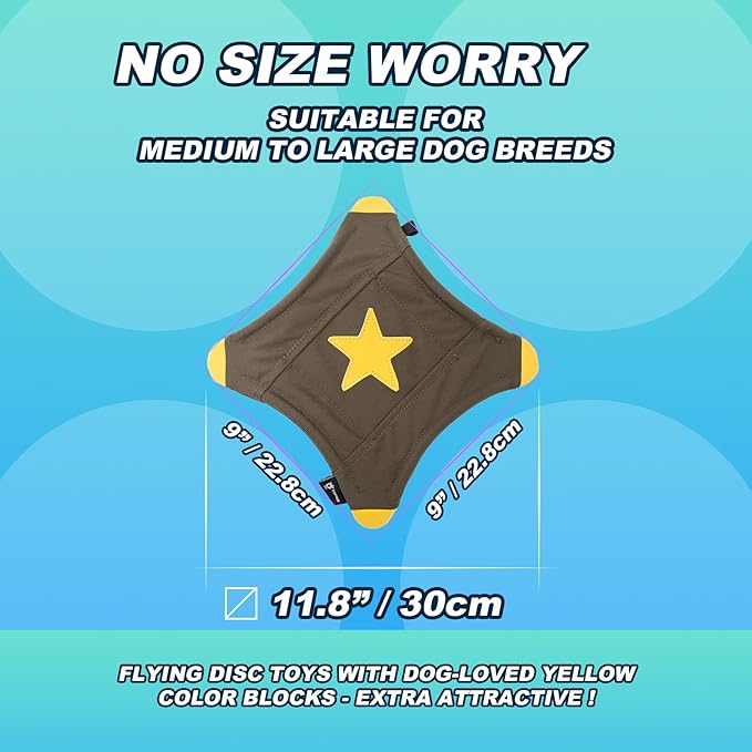 TSPRO Tactical Dog Flying Discs, Anti-Rip Nylon for Aggressive Chewers & Medium to Large Dogs, Water Floating Arched Flyer, Lightweight and Portable for Parks/Beach/Camping/Training (9", Black)