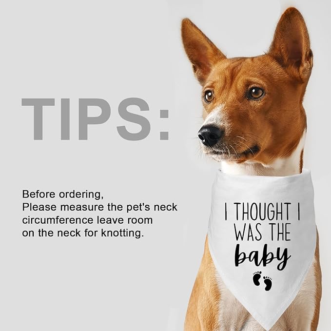 Dog Pregnancy Announcement Bandana for Dogs - Adjustable Pet Scarf for Pregnancy Reveal, White Pet Accessories for Dog Lovers
