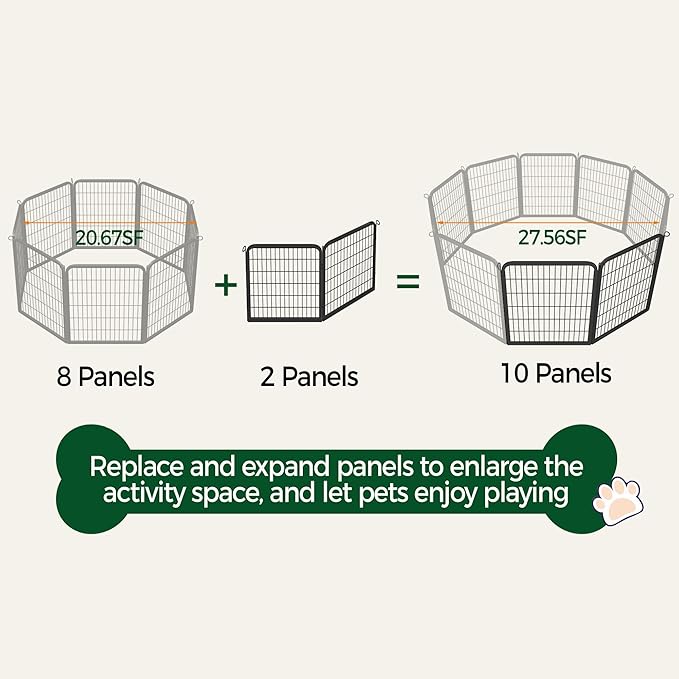 Yaheetech Dog Playpen Outdoor, 32 inch 4 Panels Dog Pen Indoor Heavy Duty Puppy Exercise Pen Metal Pet Fence for RV Camping/Yard/Garden