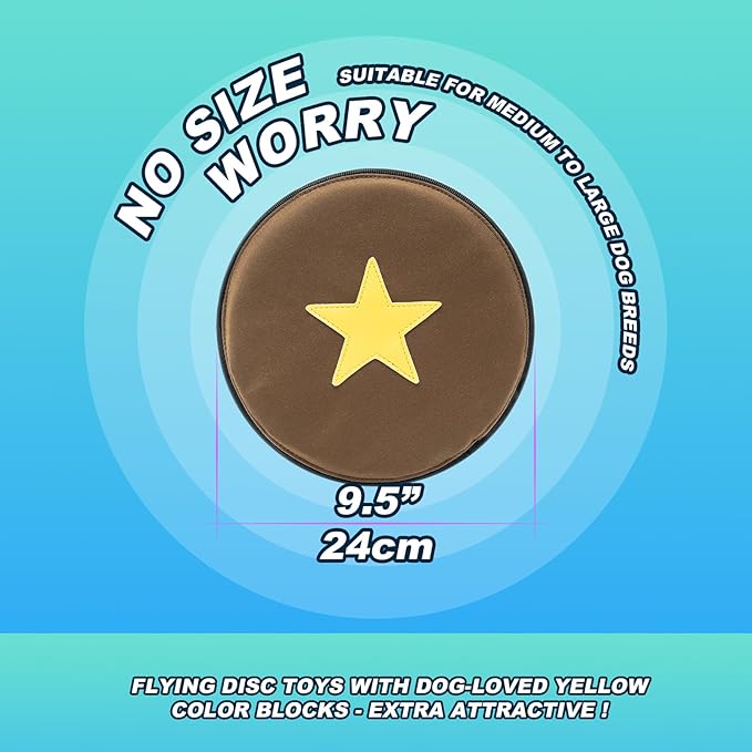 TSPRO Tactical Dog Flying Discs, Anti-Rip Nylon for Aggressive Chewers & Medium to Large Dogs, Water Floating Flyer, Lightweight for Indoor/Outdoor Play, Training, Parks & Yards (9.5", Green)