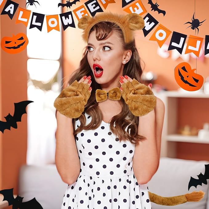 ONEPEACE Halloween Animal Costume Accessory Set for Halloween Party, Birthday, Christmas, Cosplay Animal Fancy Dress up