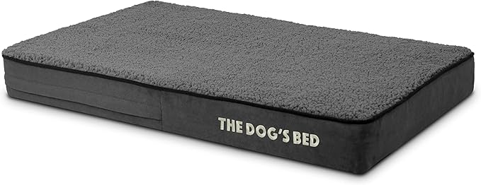 The Dog’s Bed Orthopedic Memory Foam Dog Bed, Dark Grey Plush Medium, Pain Relief for Arthritis, Hip & Elbow Dysplasia, Post Surgery, Lameness, Supportive, Calming, Waterproof Washable Cover