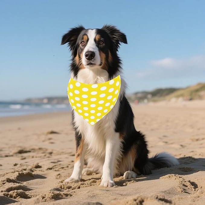 7 PCS Polka Dot Dog Bandanas for Large Dogs Breed Sewing Hemming Dog Bandana Print One Side XL Drool Bibs Party Grooming L