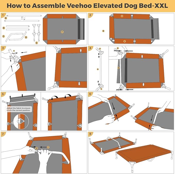 Veehoo Outdoor Elevated Dog Bed Large Sized Dogs, XXL Cooling Raised Dog Cots Beds Training Platform Off Ground Hammock with Breathable Mesh, No-Slip Feet, 59"x37.5", Blue