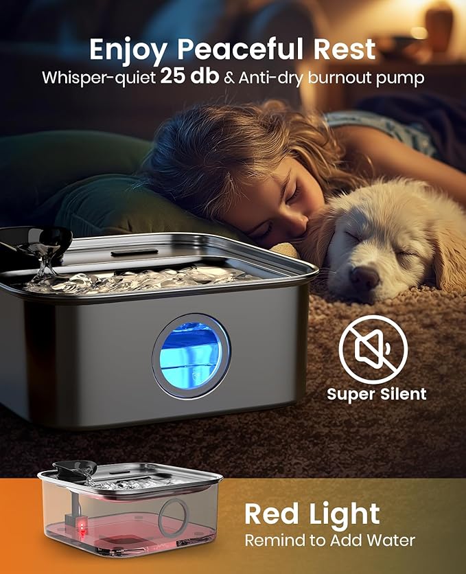 Replacement Water Pump for PW07SAU 10L/2.64Gal Stainless Steel Dog Water Fountain